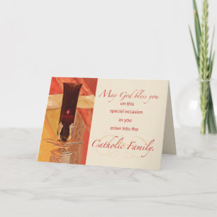 Carte Félicitations de RCIA, catholique, bougie rouge