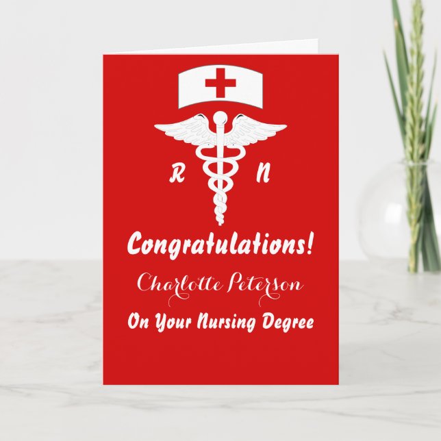 Carte Félicitations de remise de diplôme d'infirmière mo (Devant)