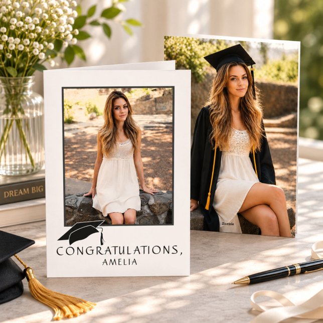 Carte Félicitations de remise de diplômes simple et mode (Créateur téléchargé)