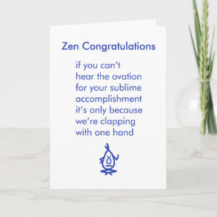 Carte Félicitations de zen - un poème drôle de