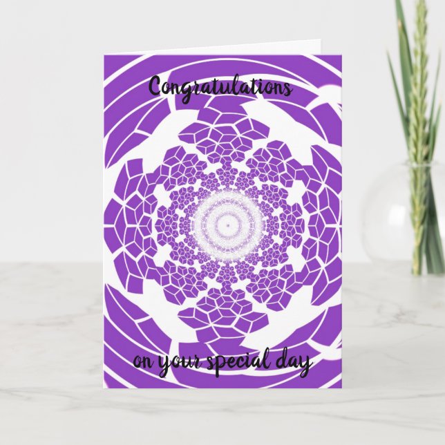 Carte Félicitations Design Moderne Violet (Devant)