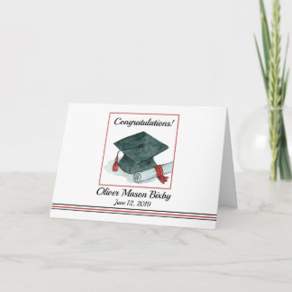 Carte Félicitations Diplôme de Casquette diplômé Nom per
