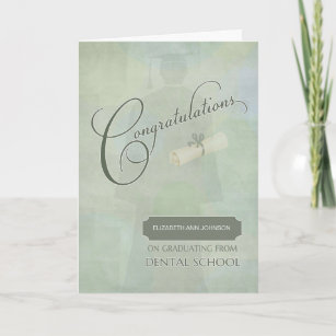Carte Félicitations Diplômé Dental Diplôme avec Nom