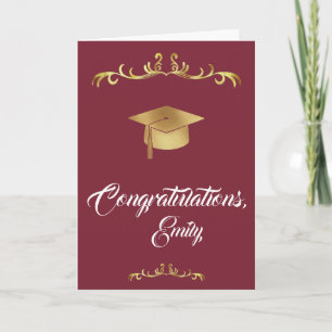 Carte Félicitations diplômé élégant or graduation
