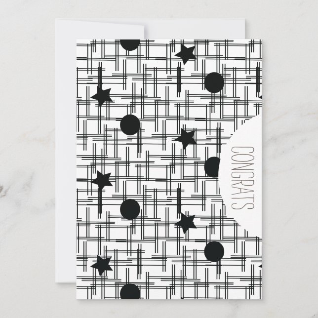Carte Félicitations Diplômé Étoiles Monochromes Abstrait (Devant)