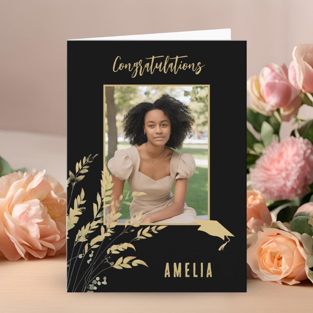 Carte Félicitations Diplômé Foliage Graduate Photo (Créateur téléchargé)