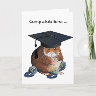 Carte Félicitations Diplômé : Hamster : Toutes les bille