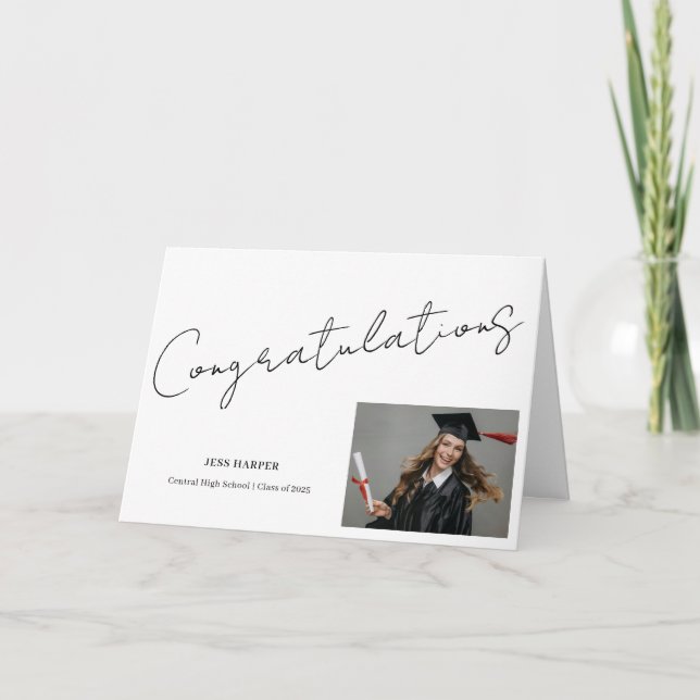 Carte Félicitations Diplômé Minimal Diplômé (Devant)