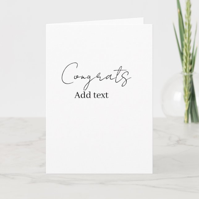 Carte Félicitations diplômé nom date  (Devant)