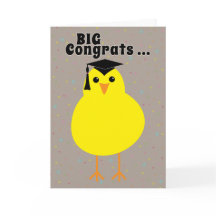 Félicitations d'obtention du diplôme à un poussin