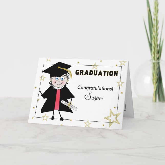CARTE FÉLICITATIONS D'OBTENTION DU DIPLÔME - LES (Devant)