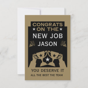 Carte Félicitations D'Or Pour Le Nouveau Travail