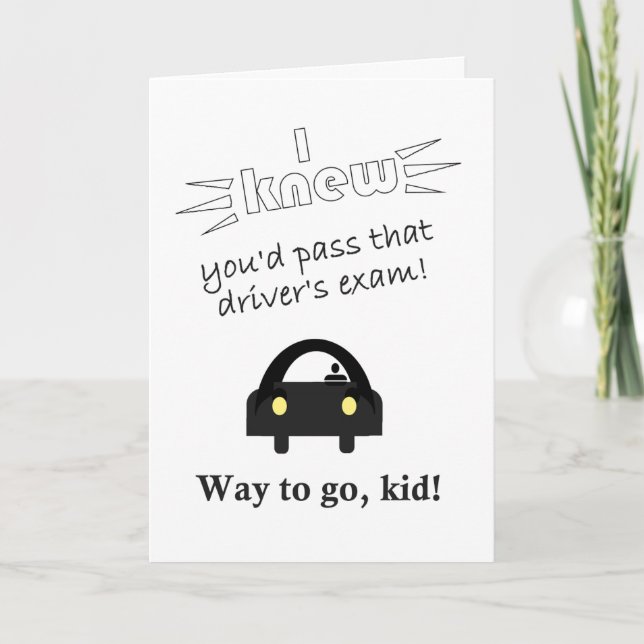 Carte félicitations drôles pour le permis de conduire (Devant)