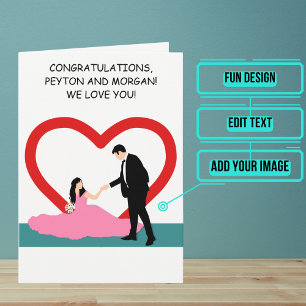 Carte Félicitations du jour de mariage de mariée élévée