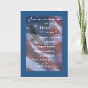 Carte Félicitations Eagle de formation de base de Marine