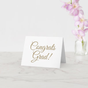 Carte Félicitations écriture d'or blanc gris élégant gra