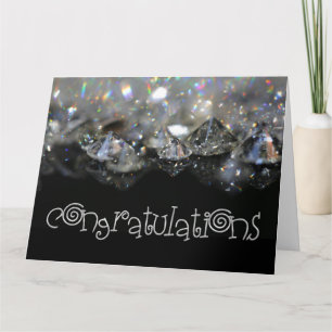 Carte Félicitations Elegant Black White brillant Diamond