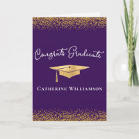 Félicitations Élégant Or Personnalisé Diplômé