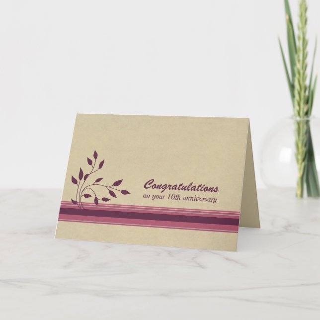 Carte Félicitations Employé du 10e anniversaire (Devant)