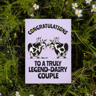 Carte Félicitations Engagement Mariage Amusement Vache d
