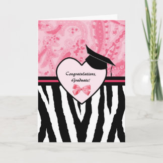 Carte Félicitations Félicitations Filles Zebra Pattern