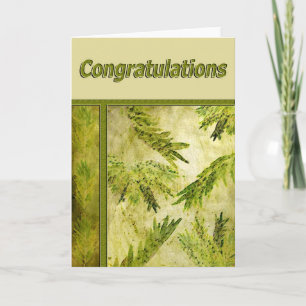 Carte Félicitations Feuilles vertes botaniques