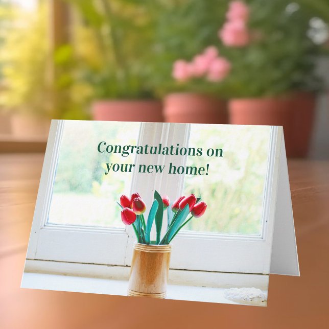 Carte Félicitations Fleurs de Chauffage de Nouvelle Mais (Créateur téléchargé)