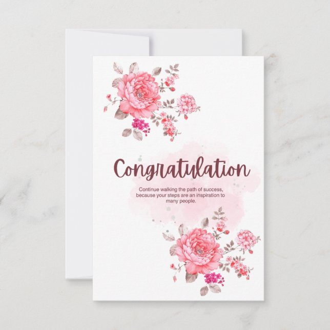 Carte Félicitations Florales avec Inspiration (Devant)