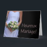 Carte félicitations françaises pour le jour du mariage<br><div class="desc">Félicitations pour votre jour de mariage ! Surprenez le couple heureux lors de leur plus belle journée avec une carte spéciale. Beaucoup de dessins différents disponibles,  en anglais et quelques versions non anglaises. Parcourez le magasin ou recherchez "lasposadisabbia" sur le site.</div>