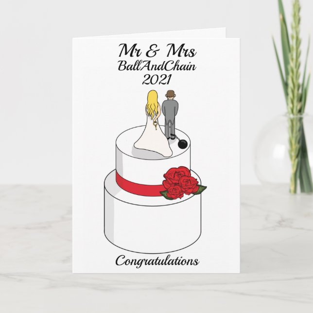 Carte Félicitations Funny Wedding Day Personnalisable (Devant)
