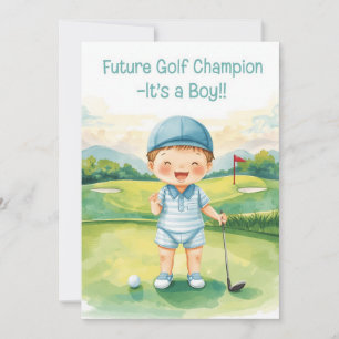 Carte Félicitations Golf C'est un Garçon   Bébé Go