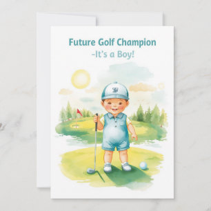 Carte Félicitations Golf C'est un Garçon   Bébé Go