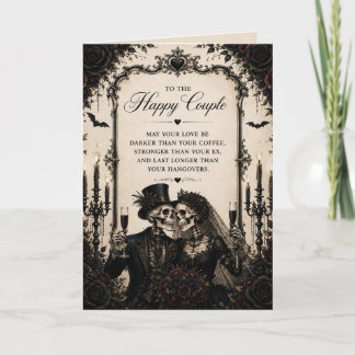 Carte félicitations gothique couple heureux mariage