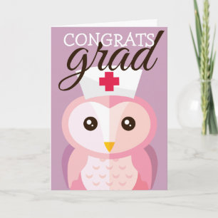 Carte Félicitations Grad Nurse Owl