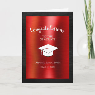 Carte Félicitations Graduate Class of 2024 Black Red