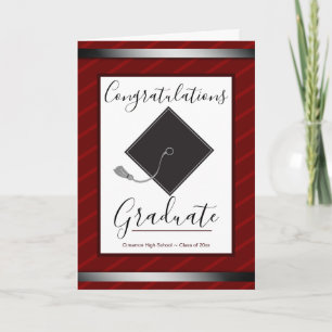 Carte Félicitations Graduate Mortarboard et Script