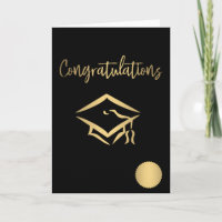 Félicitations Graduation Cap Gold Seal Metallic