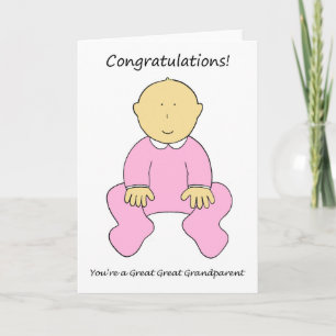 Carte Félicitations grand grand-parent à une fille