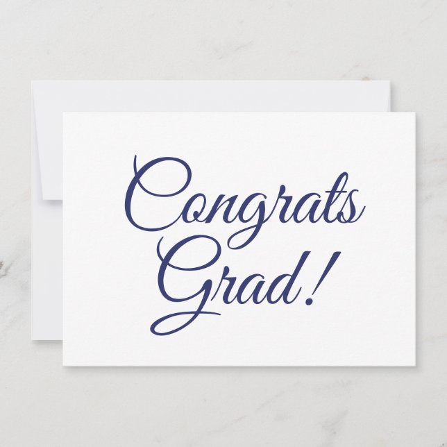 Carte Félicitations grand marine bleu coutume script cal (Devant)