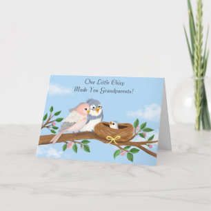 Carte Félicitations grands-parents oiseaux accueillant u