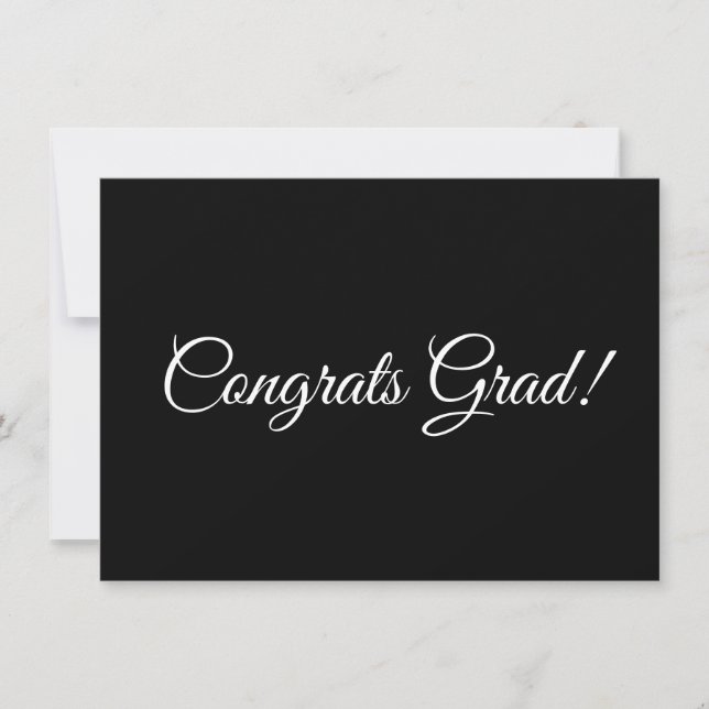 Carte Félicitations grat noir blanc calligraphie élégant (Devant)