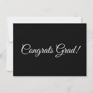 Carte Félicitations grat noir blanc calligraphie élégant