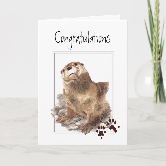 Carte Félicitations, je suis fier, mignon animal Otter (Devant)