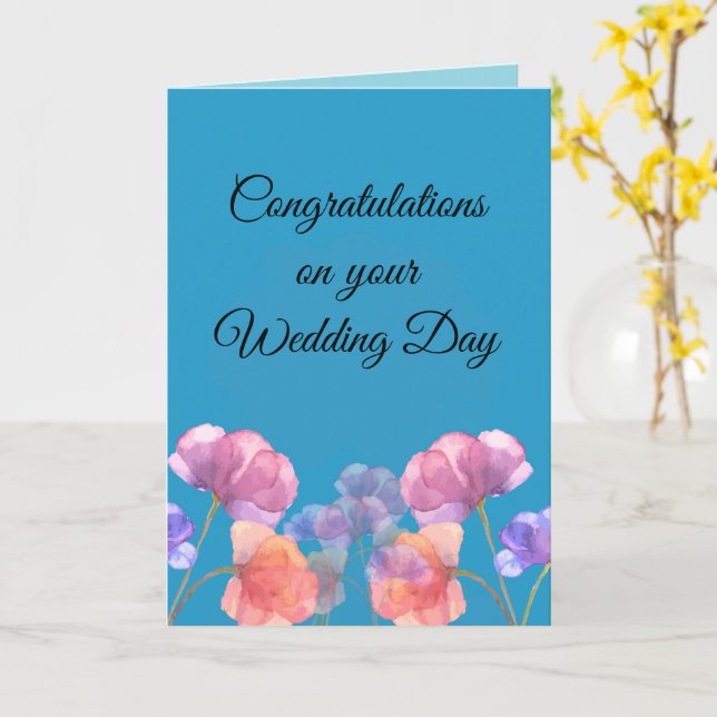Carte Félicitations Jour de Mariage (Fleur jaune)