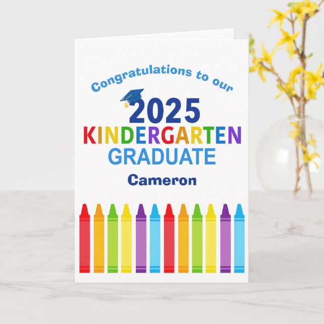 Carte Félicitations Kindergarten Graduate sur mesure (Fleur jaune)