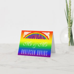 Carte Félicitations LGBT Rainbow Flag Gay Couple