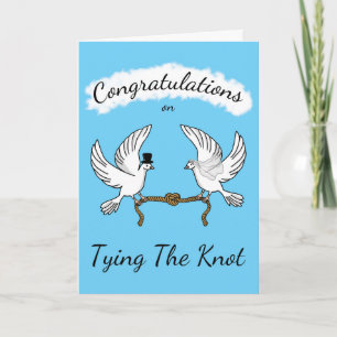 Carte Félicitations Mariage Card Doves Tying The Knot