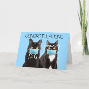Carte Félicitations Mariage Chats en Masque Facial Covid