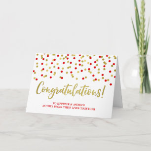 Carte Félicitations Mariage Couple Or Rouge
