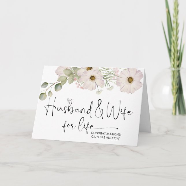 Carte Félicitations Mariage Newly Weds Mariée et Groom (Devant)